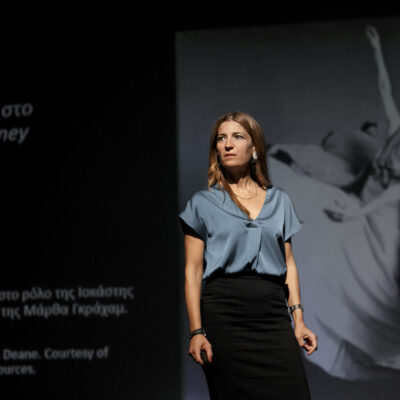 Μάρθα Γκράχαμ & Ελληνικοί Μύθοι.
Θέατρο Αυλαία, 23.09.2023.

Ομιλήτρια: Δρ. Νίνα Παπαθανασοπούλου.
Χορογράφος: Πένυ Διαμαντοπούλου.
Χορεύουν: Ελευθερία Ηλιοπούλου, Βάσια Κολλιού, Μαριάννα
Παπακωνσταντίνου, Μάρα Τσούρμα.
Βοηθός Παραγωγής: Δανάη Ευαγγελίου.